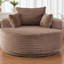 Fauteuil pivotant simple en velours côtelé de 55 po L, fauteuil-lit moderne rotatif à 360 degrés avec coussin de dossier pour le salon et la chambre à coucher-858743724-859750773