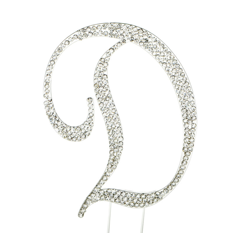 Surmatelas à gâteau "d" rhinestone, Argent