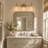 Almine 23" W 3-Light Iron Vanity Light with Textured Glass Shades