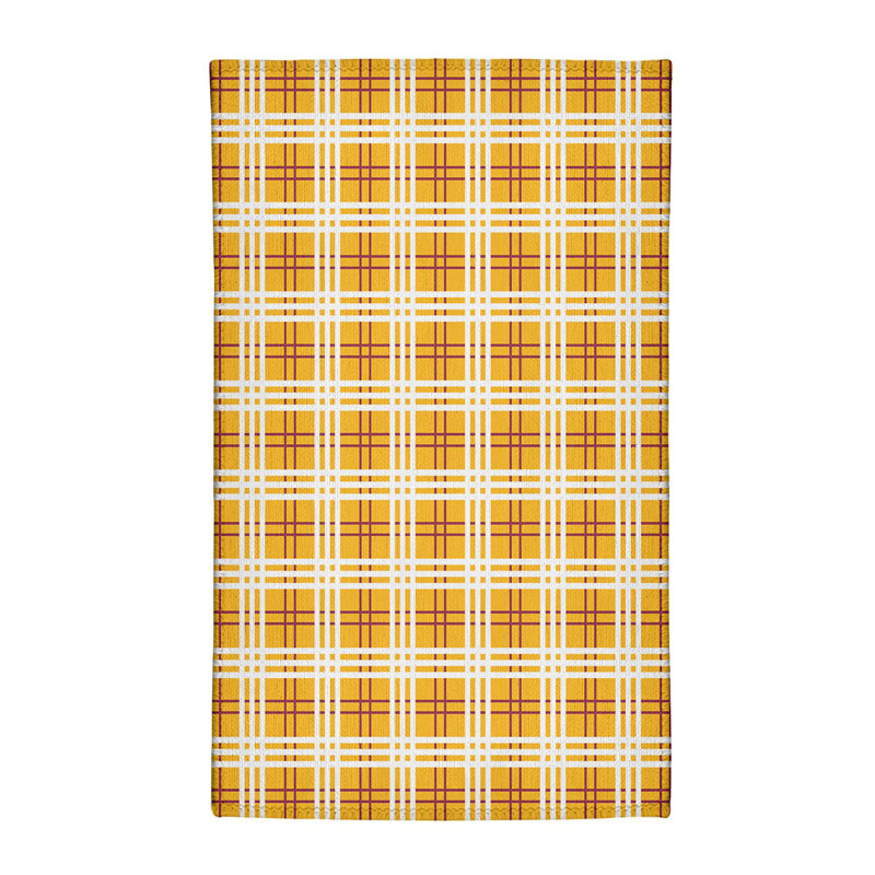 Tapis jaune à carreaux, Rectangle 5 pi x 7 pi
