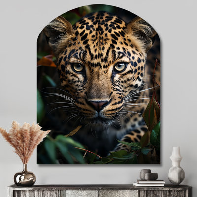 Ruggeri - guépard, impression asymétrique sur métal, décoration murale arche moderne en métal
