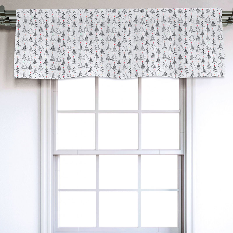 Sateen Floral Ruffled Window Valance