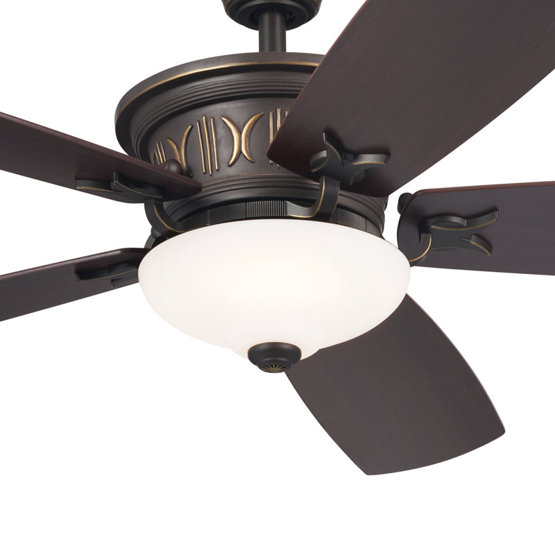 56'' Ceiling Fan with LED Lights, Olde Bronze/Gold