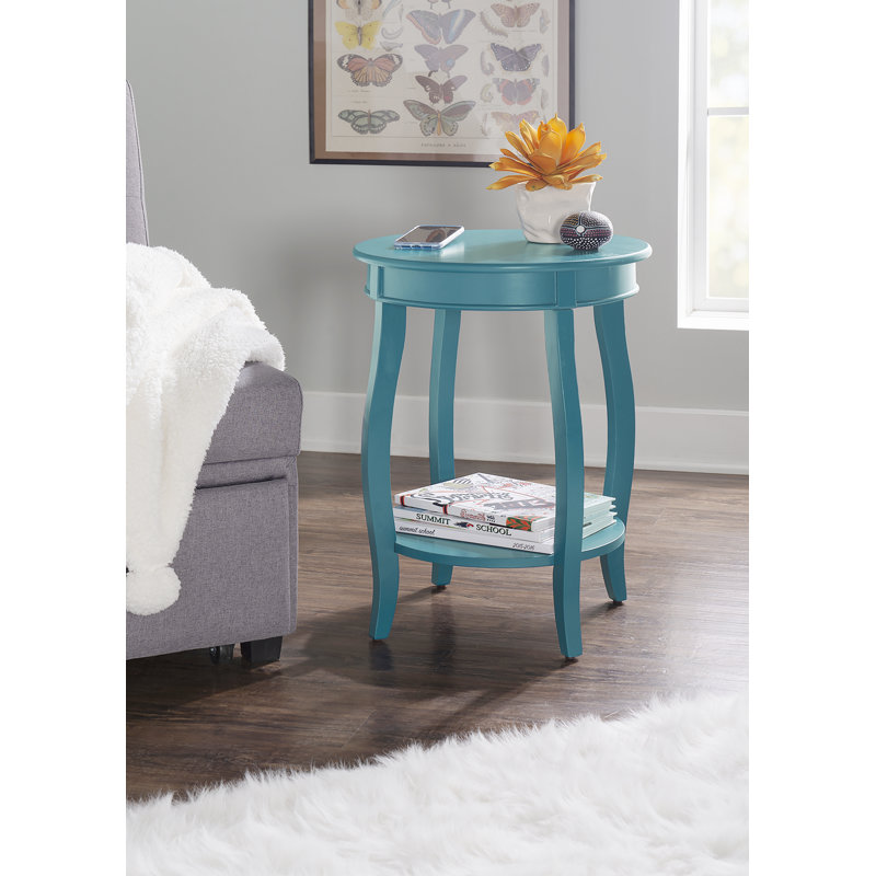 Table de bout avec rangement Everill, Bleu sarcelle foncé