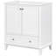 Base de meuble-lavabo blanc 30 po, armoire multifonctionnelle avec portes et tiroir, bois massif et planches, tablette réglable, base requise pour l'assemblage - 1 requis, style moderne-121109777