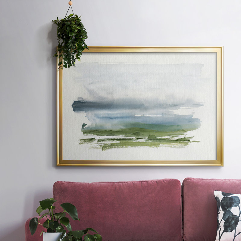 Toile tendue encadrée Coastline Splash III, Or, H 14 po x l 20 po x P 1,5 po