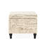 Design Design - Tissu en lin beige, décoration en bois polyvalente et élégante avec cadre, finition, compartiment de rangement caché, mobilier contemporain