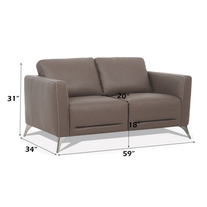 Causeuse en cuir taupe (assemblée)