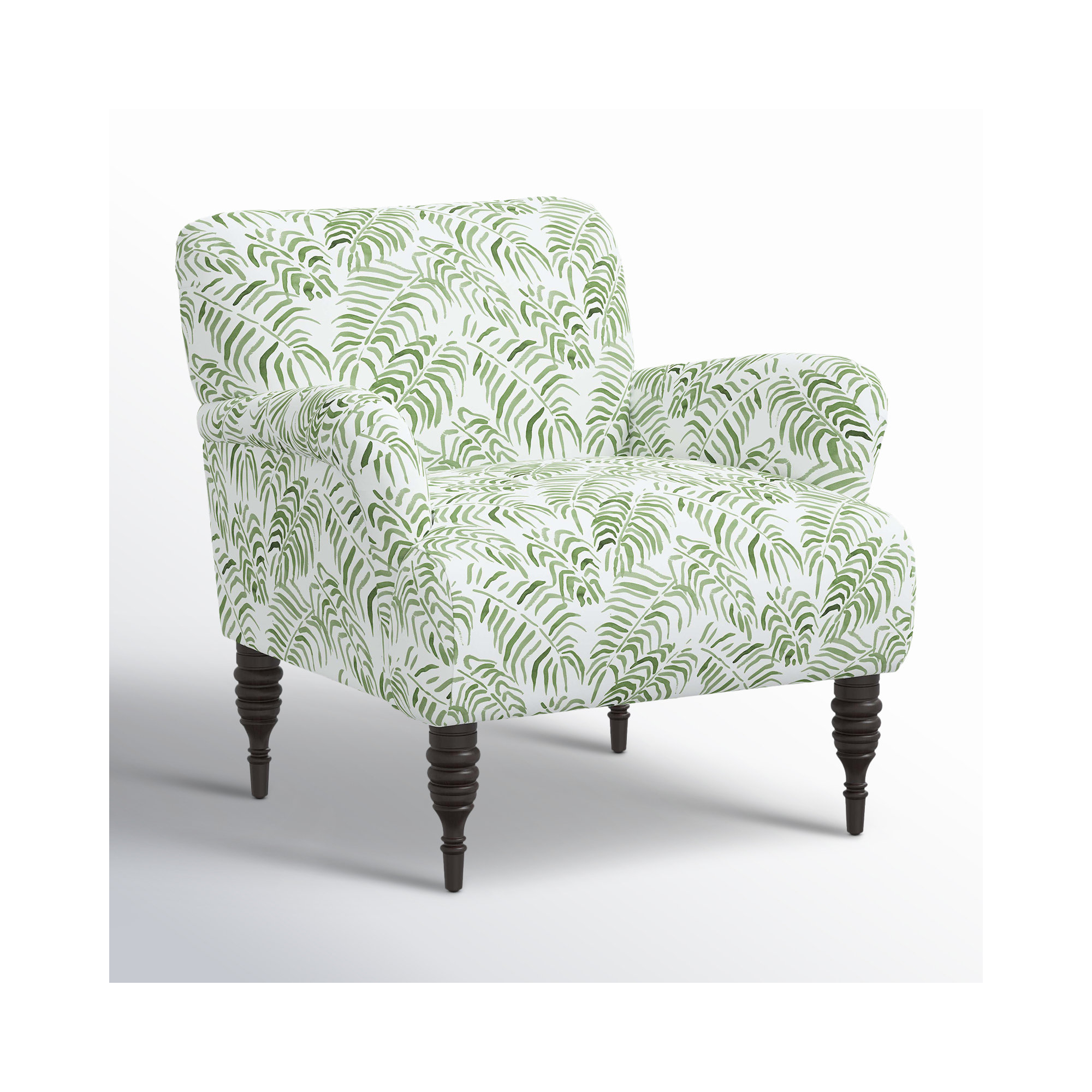 Allura Upholstered Armchair, Watercolor Palm Green
