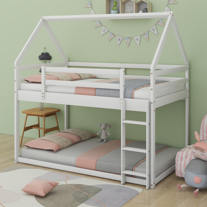 Lit superposé simple au-dessus de simple Balido pour enfants, Blanc
