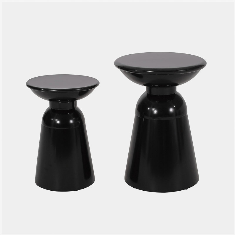 Metal edge table, set of 2, Black