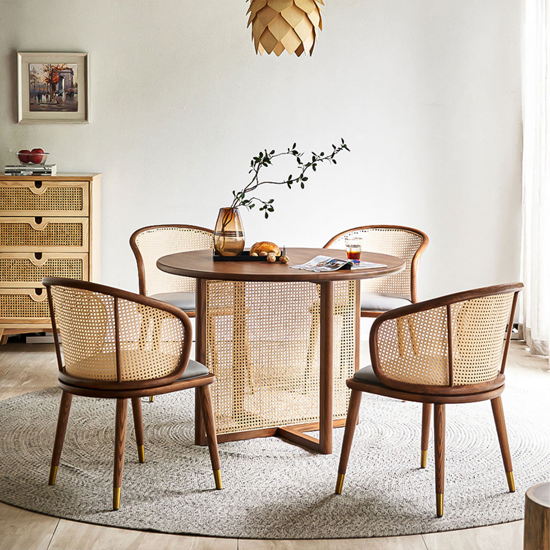 Impulse Wood NutBrown Round Solid Wood Dining Table Wayfair Canada