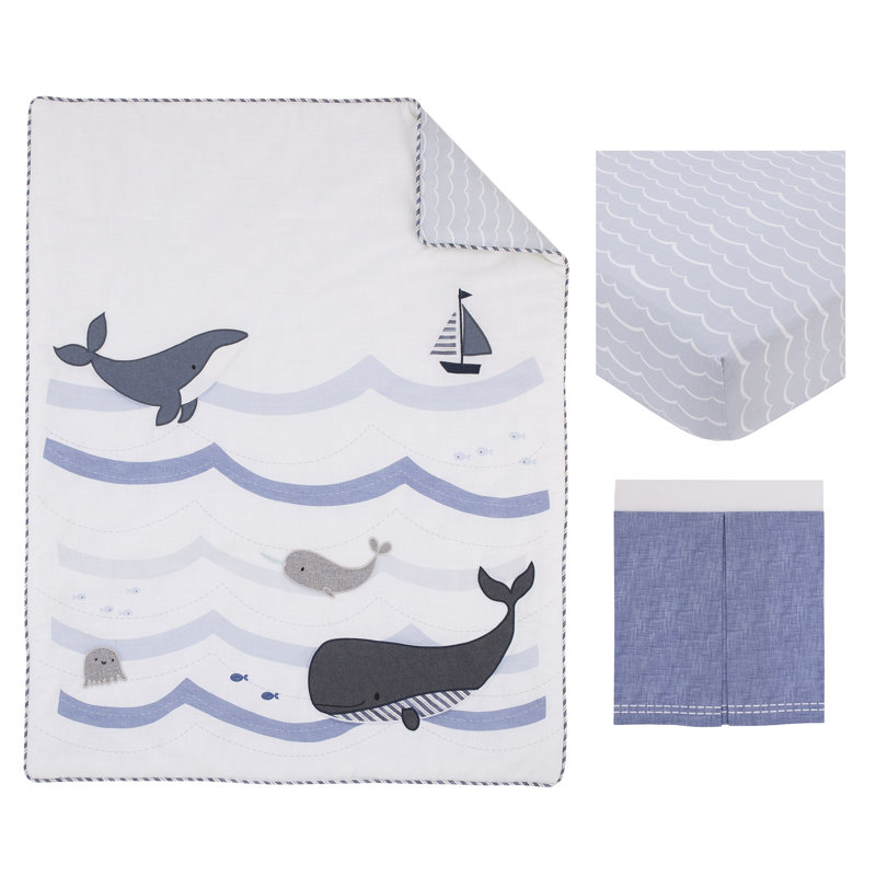 Ensemble de literie pour lit de bébé 3 pièces NoJo Marine