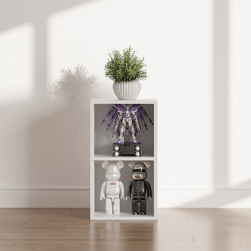 Narielle 11.8"W Narrow Bookcase, White, (2 Shelves) 24"H x 11.8"W x 9.3"D
