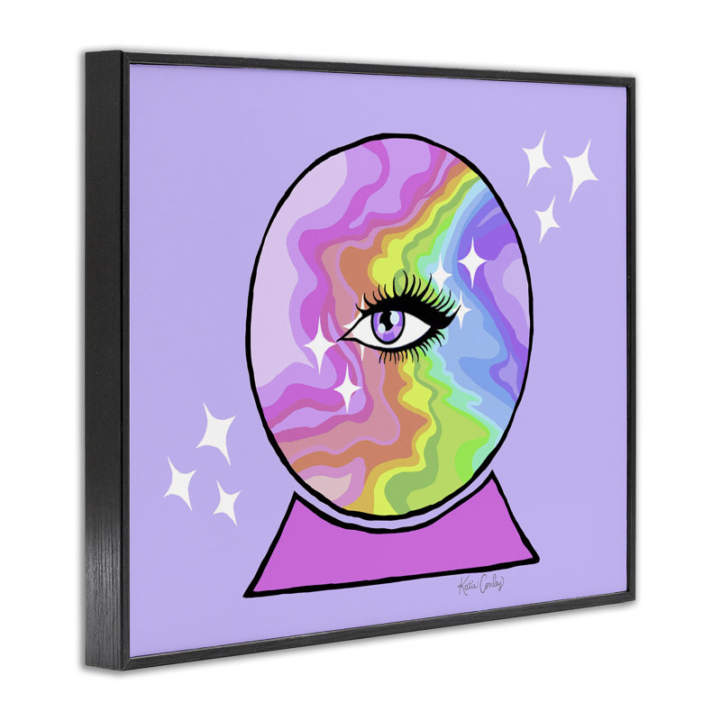 Giclée mystique à œil de boule de cristal, design par Katie Conley, Giclée encadrée noir minuit, H 16 po x l 20 po