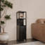 52 po de hauteur, noir, armoire de rangement, petit salon, plusieurs pièces, tablettes à 2 niveaux, haute résistance de qualité différente