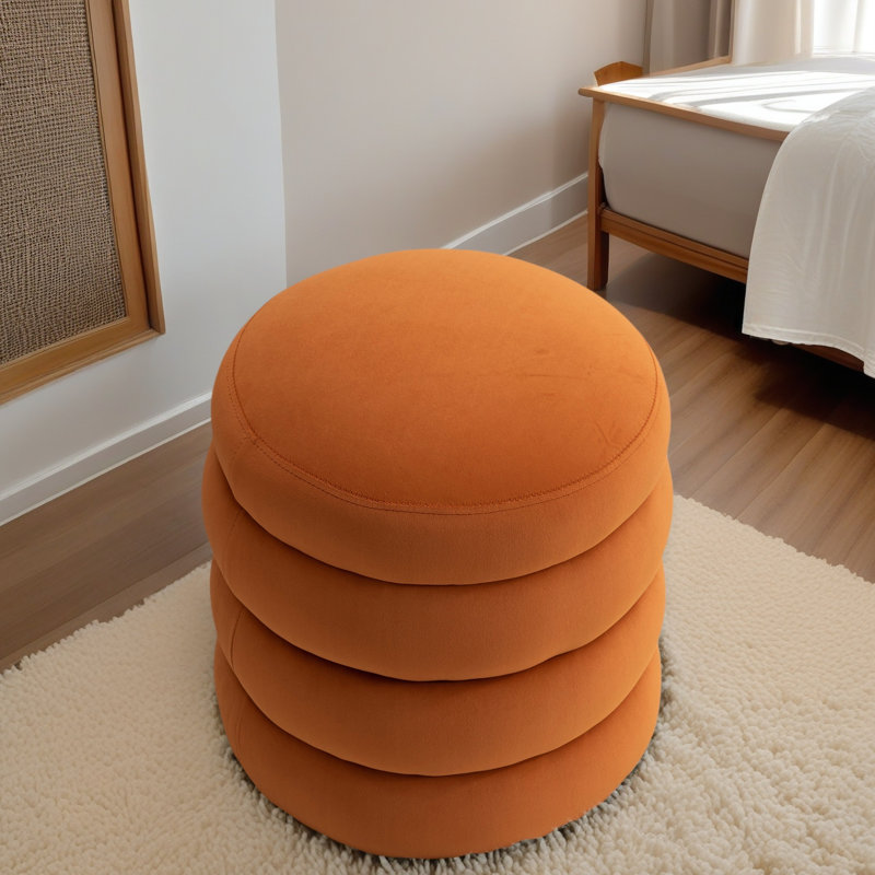 Repose-pieds Soft, Velours orange