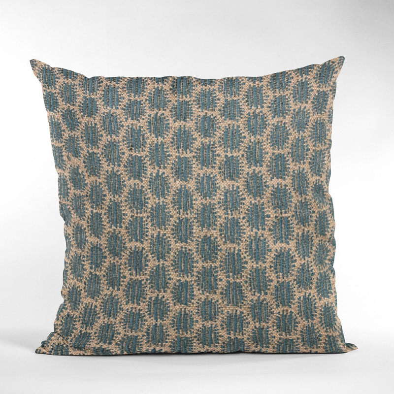 Coussin décoratif à pois, 22 po x 22 po, bleu