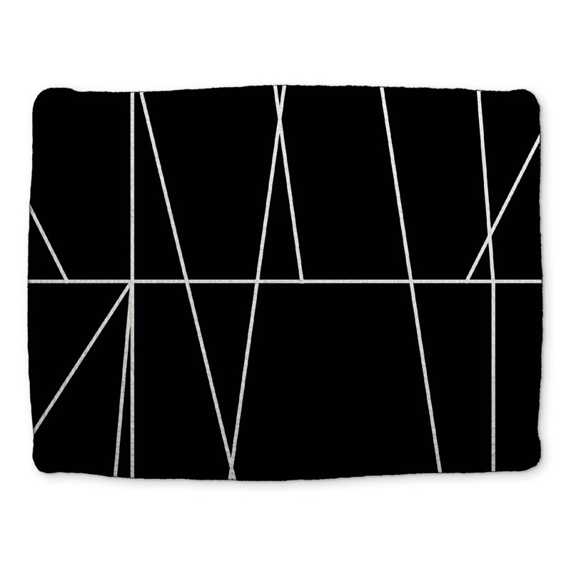 Napperon blanc en polyester tressé à rayures abstraites - Décoration intérieure