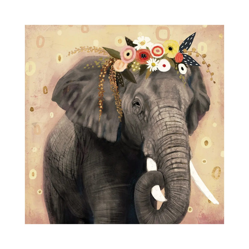 Klimt Elephant I 1 Piece Wrapped Canvas Wall Art, 93.98cm H x 93.98cm W x 1.91cm D