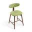 Tabouret de bar pivotant rembourré en mélange de coton avec dossier incurvé-1812644333