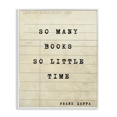 Many Books & Little Time Framed Giclee, design by Julia Frost