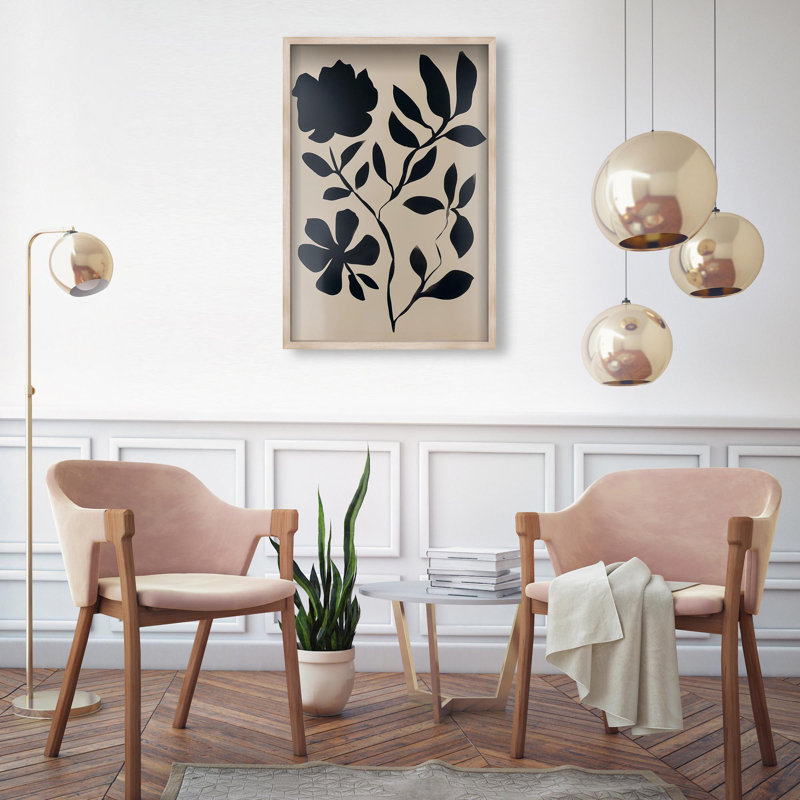 Oliver Gal Cinder Bloom I Floral & Botanical - Luxury Shadowbox Framed Wall Art, 47" H x 32" W, Cream