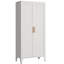 Grand garde-manger blanc de 71 po, armoires de rangement en métal Farmhouse, avec 2 portes à persiennes et 4 tablettes réglables, organisateur de rangement polyvalent, pour la maison, le vestibule et la chambre d'enfant-128814976