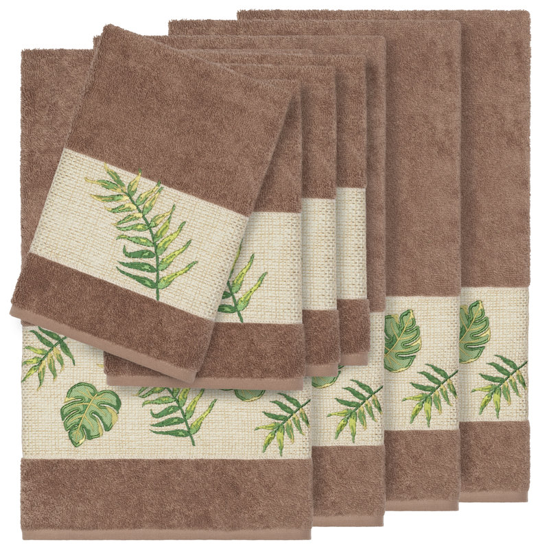 Zoe 8 Piece Turkish Cotton Towel Set, Latte