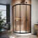 38" W X 38" D X 72" H Framed Round Shower Enclosure With Base