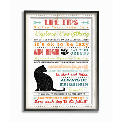 «Pet Life Tip from Cats», reproduction d'art textuel sur toile
