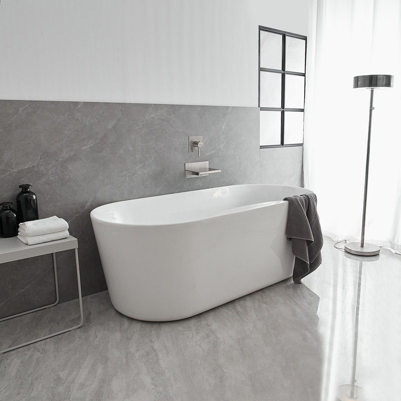 Robinet de salle de bain mural à poignée simple, Nickel