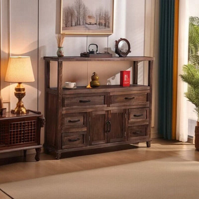 Dark Coffee Solid Wood Sideboard