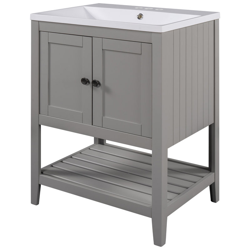 Ensemble de meuble-lavabo simple 24 po Johnallen, gris