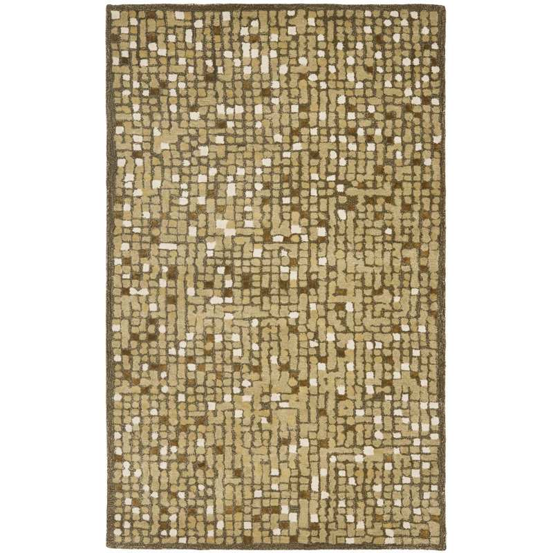 Tapis géométrique en laine / viscose touffeté à la main Martha Stewart, Rectangle 9 pi 6 po x 13 pi 6 po