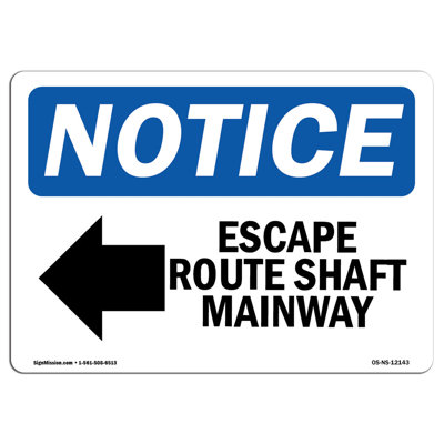 Escape Route Shaft Manway Sign