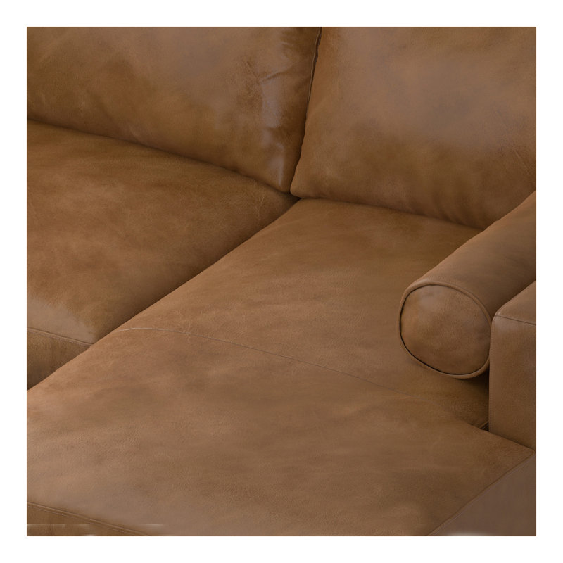 Canapé modulaire Morrison, Cuir brun, Orienté à droite