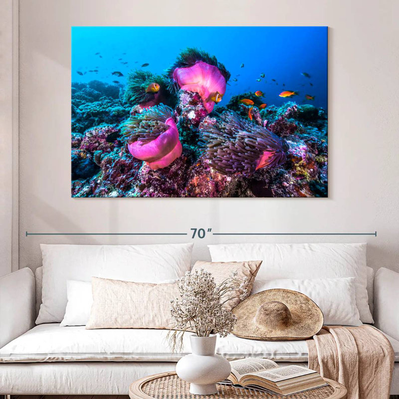 Aletra Maldives vue sous l'eau, H 34 po x l 51 po