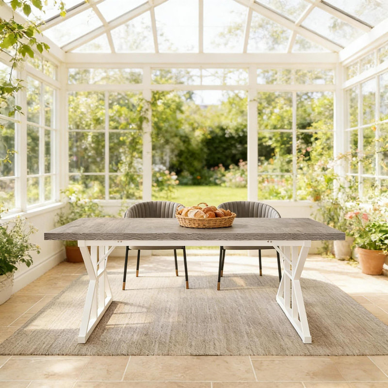Tables de salle à manger rustiques modernes, en métal et en bois, style maison de campagne