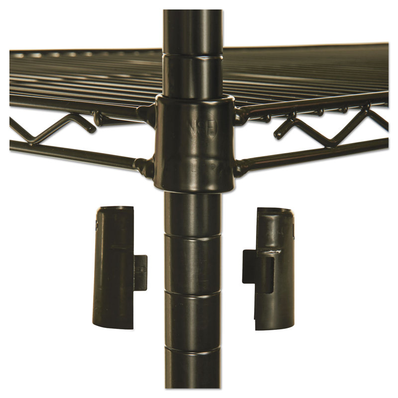 Black 72" NSF Certified 4-Shelf Wire Shelving Unit with Casters