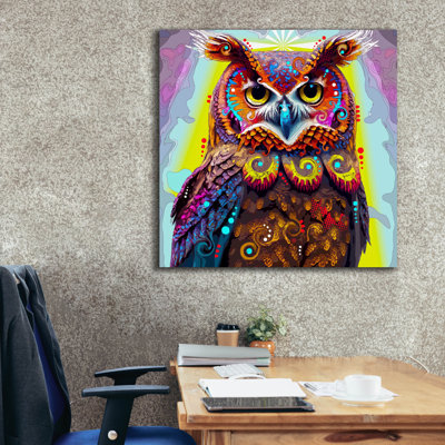 «Owl» par Dean Russo, art mural sur toile