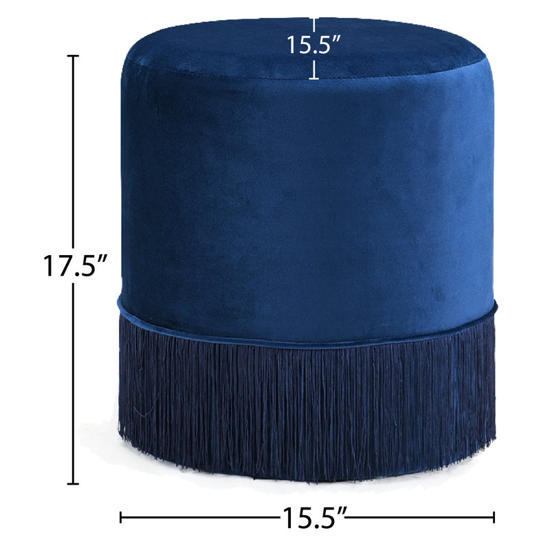 Repose-pieds standard en velours Cidnie, Velours marine
