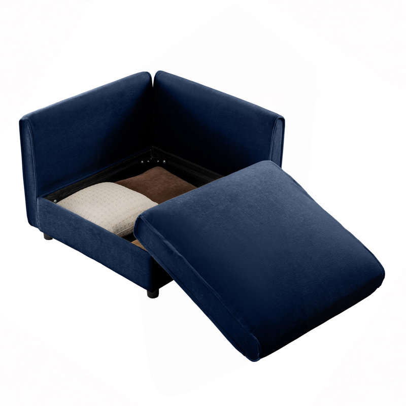 Canapé d'angle, Blue Chenille, Blue