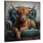 Très grand art mural imprimé sur tissu - Vache Highland Brown avec accoudoirs, décoration de salon éclectique-130842417