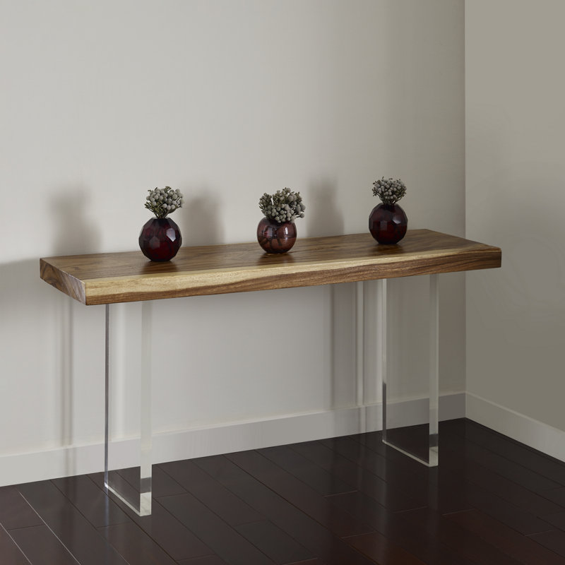 Acacia Wood & Solid Acrylic 60" Modern Console Table