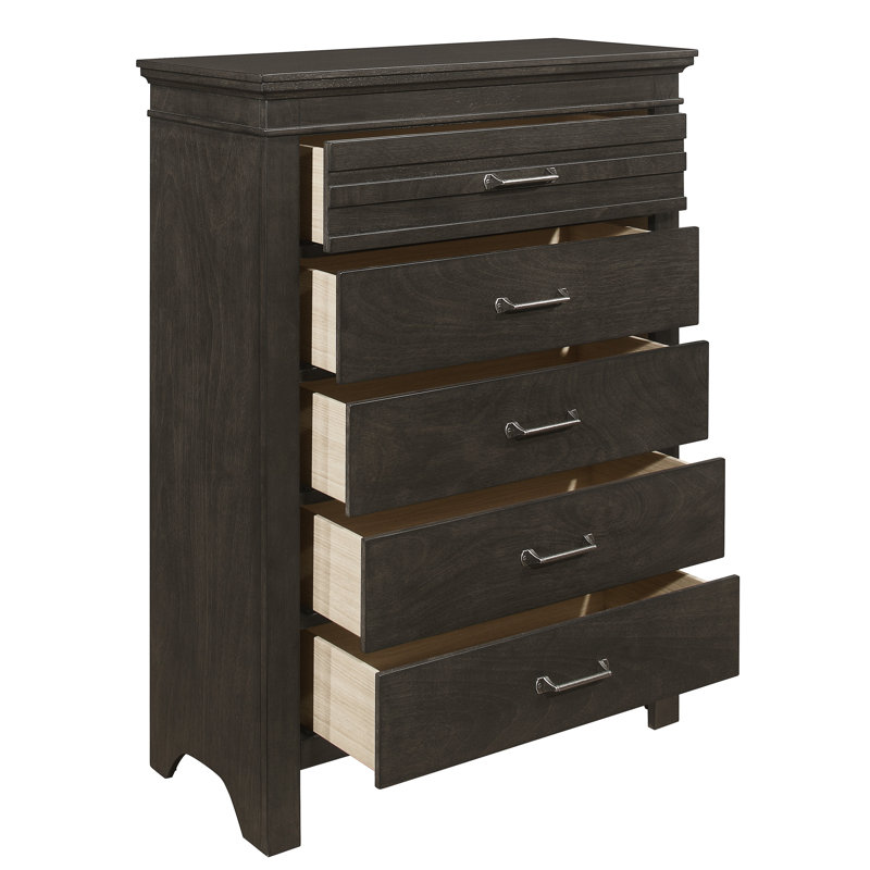Drummond 35.5'' W 5 - Drawer Dresser, Gray