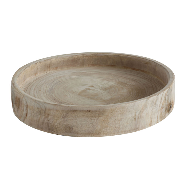 Plateau en bois sculpté à la main Paulownia, Brun