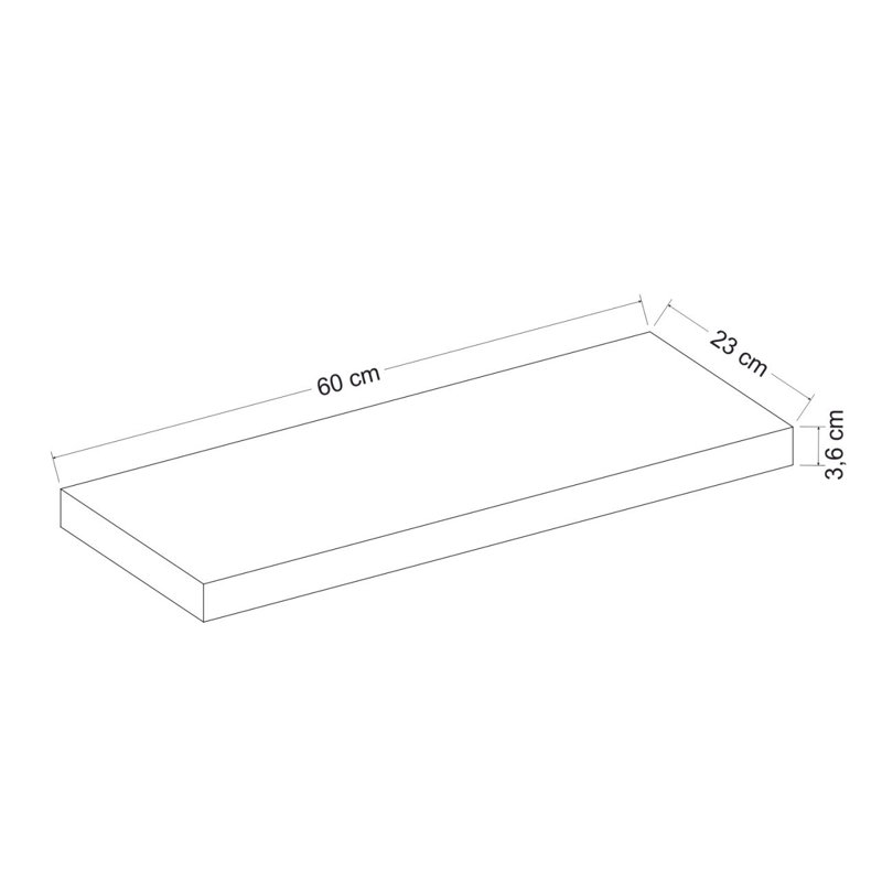 Tablette murale Colesen, couleur chêne, 23,6 x 1,4 x 9,1 pouces | 100% panneau de particules enduit de mélamine, épaisseur: 0,7 pouce | Design élégant pour les solutions de décoration et de rangement, élégant et fonctionnel