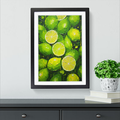 Lime Fruit Impressionism No.2 - Single Picture Frame Print on Wood