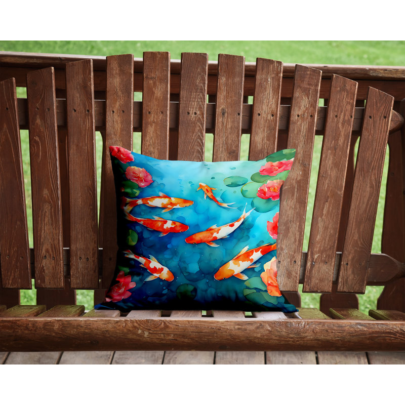 Nautical Outdoor Throw Pillow, 14"H x 14"W